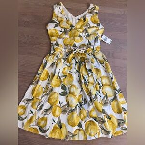 Chris McLaughlin Plus Size Lemon Tie Waist Dress